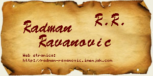 Radman Ravanović vizit kartica